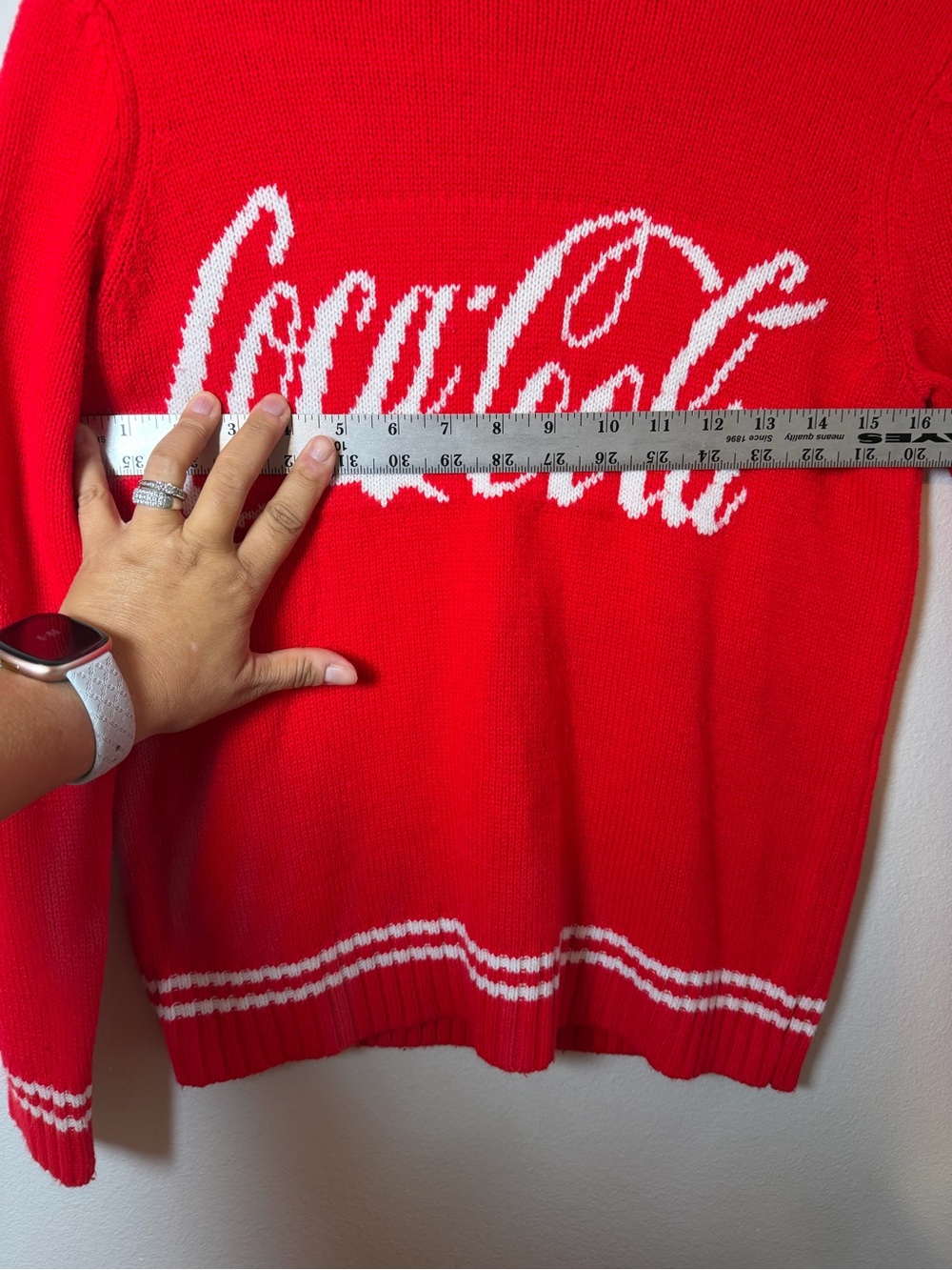 Vintage Coca-Cola Red Knit Sweater Crewneck Pullover Size S - Picture 5 of 8